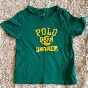 Ralph Lauren 2t Green Kids Polo Tee with Yellow Print